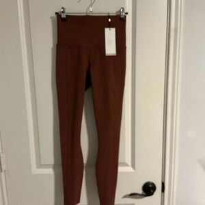 CALIA Seamed Rib Essential 7/8 Legging Red Brown